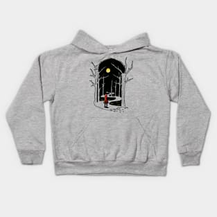 INTO THE WOODS (black and white) Kids Hoodie